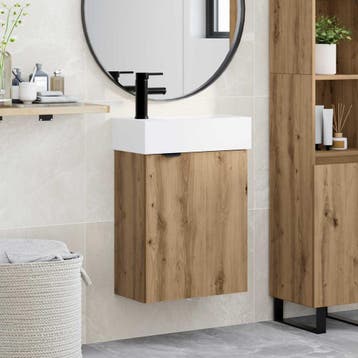 vidaXL Badkamermeubel met kraan Artisanaal eiken 45,5 x 22,5, Huis en Inrichting, Verzenden, Nieuw
