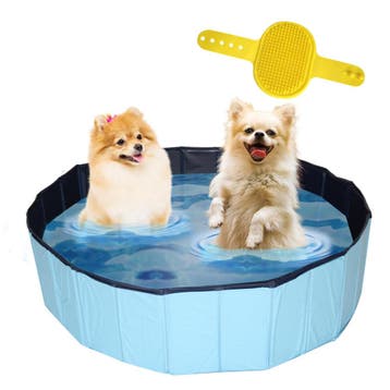 Hondenzwembad + borstel | Zwembad voor honden | Ø120x30cm, Verzenden, Nieuw