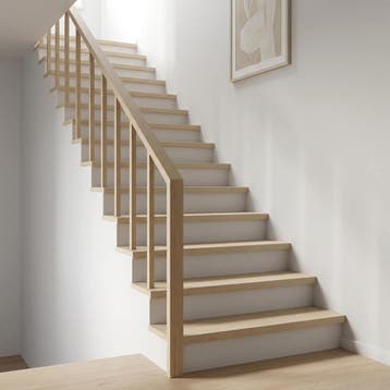 vidaXL Trap Tread 8 st 110 x 30 x 2 cm Wit Massief Eikenhout, Verzenden, Nieuw