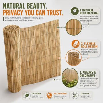 Natuurlijke Rietenschutting 100x1000cm - Privacy & Decoratie
