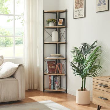 [en.casa] Plantenstandaard Ulfborg 160x30x30 cm houtkleurig, Tuin en Terras, Bloempotten, Verzenden, Nieuw