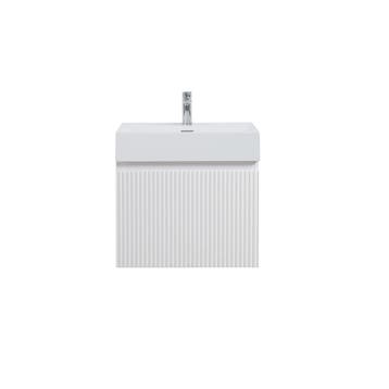 Badkamermeubel Yuki 60cm mat wit inclusief wastafel robuust, Verzenden, Nieuw