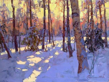 Sergei Flitov (1964) - Soir d’Hiver – Coucher de Soleil dans