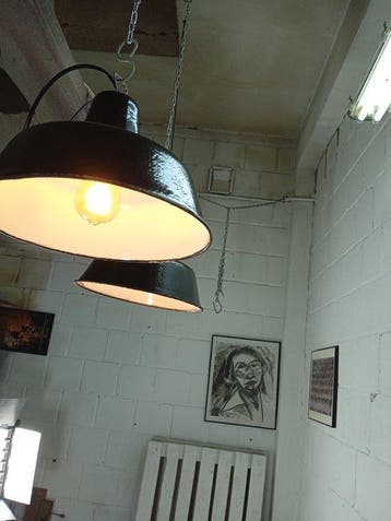 Plafondlamp (2) - Vintage industriële emaille-fabriek