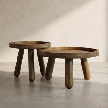 *WOONWINKEL* Salontafel Set Van 2 Tripod Mangohout, Verzenden, Nieuw