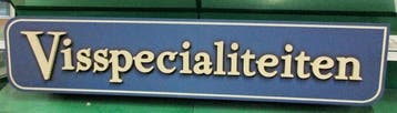 Reclame Bord, Bord, Visspecialiteiten, B213 x H45cm