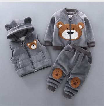 Schattige Baby Kleding Set 3-delig met Beer - Warm & Comfort, Kinderen en Baby's, Verzenden, Nieuw