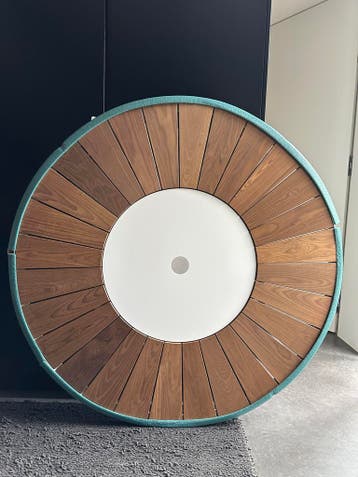 Extremis Pantagruel tuintafel picknicktafel met HOGE KORTING, Zo goed als nieuw, Rond, Aluminium