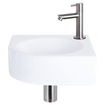 Fonteinset Differnz Cleo 30x30x10 cm Keramiek Wit Met Kraan, Overige typen, Nieuw, Ophalen of Verzenden, Minder dan 100 cm