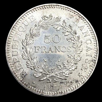 Frankrijk. Silver 50 Francs Hercules Coin 1979 (Zonder