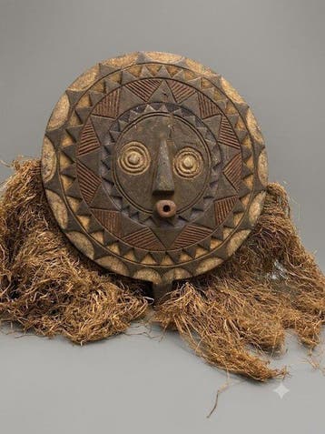 Bobo-zonmasker (Burkina Faso) – rustieke muursculptuur in, Antiek en Kunst