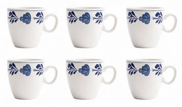 Boerenblauw Minimok Pompei 0,23L set van 6 (Huishouden), Overige materialen, Verzenden, Nieuw, Kop(pen) en/of Schotel(s)