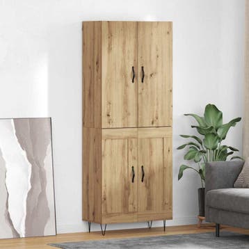 vidaXL buffetkast 2 pcs Artisan Eiken Geëngineerd hout en, Minder dan 50 cm, Verzenden, Nieuw, Minder dan 100 cm