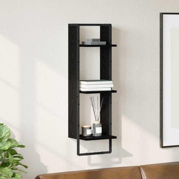 vidaXL Wandplank met plank Zwart Eiken 30 x 25 x 100 cm, Verzenden, Nieuw