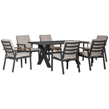 Tuinmeubelset Voor 6 Personen, 6 Stoelen &amp; 1 Tafel, Weer, Verzenden, Nieuw