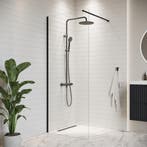 Douchewand Florida 80 x 200 cm Zwart – Inloopdouche 8 mm, Verzenden, Nieuw, Douche