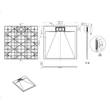 Boss & Wessing Tray SMC Douchebak 100x100 cm Wit, Ophalen of Verzenden, Nieuw