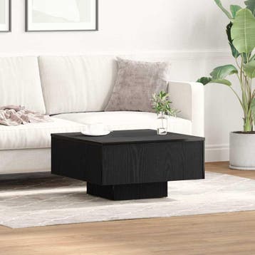 vidaXL Salontafel Zwart Eiken 60 x 60 x 31,5 cm Bewerkt hout, Verzenden, Nieuw, Overige houtsoorten, 50 tot 100 cm