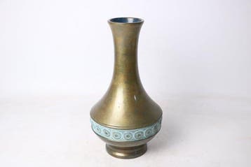 Vaas - Koper - Japan - Turquoise Patina Band (Zonder