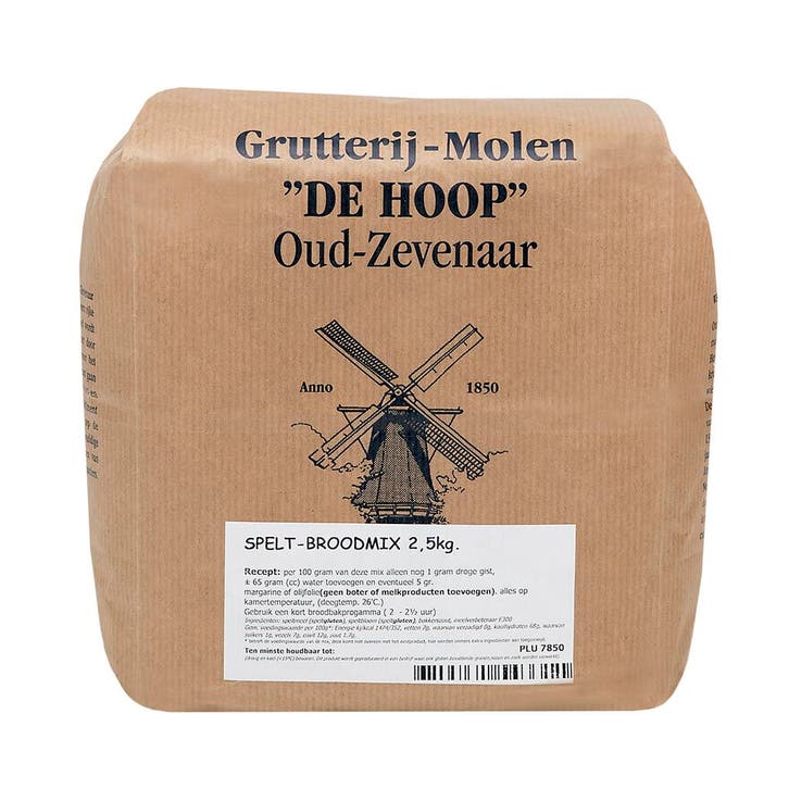 Molen de Hoop Speltbroodmix 2,5kg, Hobby en Vrije tijd, Taarten en Cupcakes maken, Nieuw, Verzenden