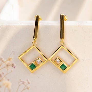 Zonder minimumprijs - Oorbellen Zilver - Gemengde edelstenen, Nieuw