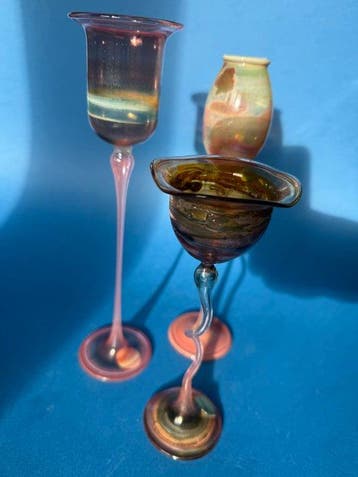 Pot (3) - Glas - Mondgeblazen kunstobject