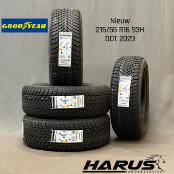 215/55/16 93H Goodyear winterbanden nieuw 4X GRATIS MONTAGE, 215 mm, 16 inch, Nieuw, Band(en)