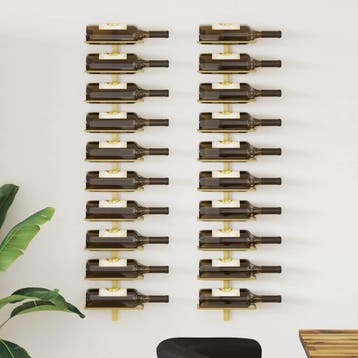 vidaXL Wijnrekken 2 st voor 10 flessen wandmontage metaal, Verzenden, Nieuw