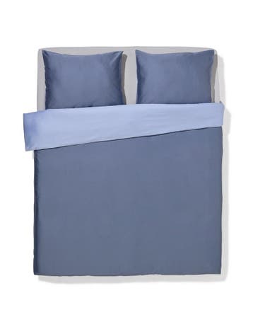 HEMA Dekbedovertrek 240x200/220cm hotel katoen satijn blauw, Verzenden, Nieuw