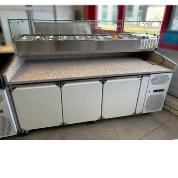PIZZAWERKBANK NIEUW met graniet | 200cm met 3 deur, Ophalen of Verzenden, Nieuw in verpakking, Bakkerij en Slagerij