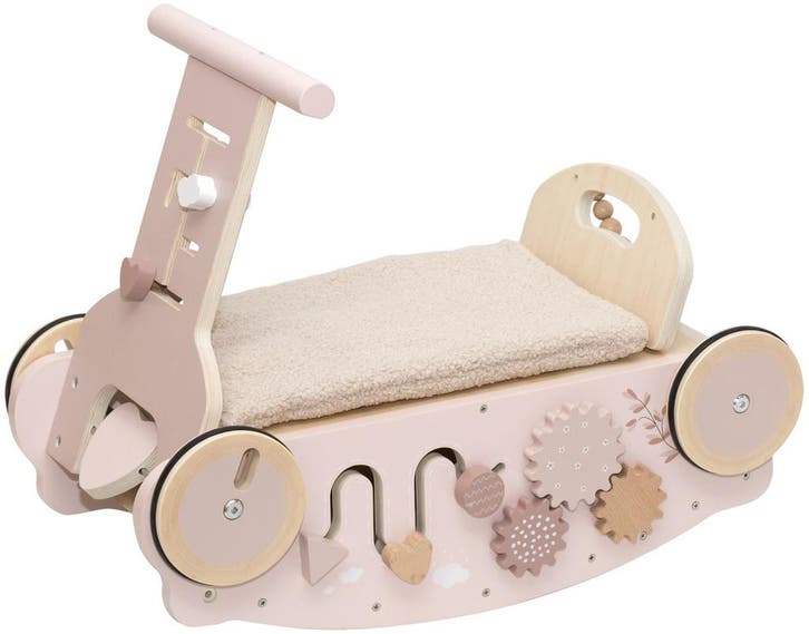 Label Label Roze Houten 3-in-1 Looptrainer / Loopauto, Kinderen en Baby's, Speelgoed | Buiten | Voertuigen en Loopfietsen, Nieuw