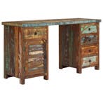 vidaXL Bureau 140x50x77 cm massief gerecycled hout, Verzenden, Nieuw