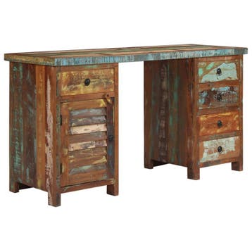 vidaXL Bureau 140x50x77 cm massief gerecycled hout, Verzenden, Nieuw