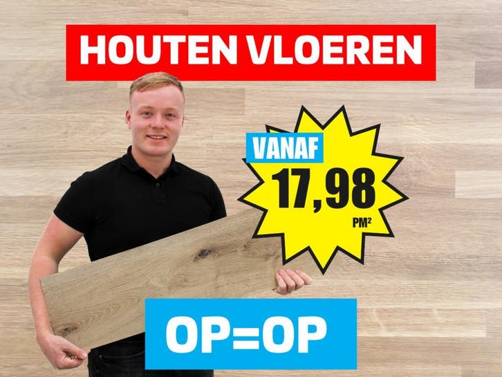 MEGA KORTING IN ONZE FABRIEK! Houten vloeren va 17,98 pm²!, Huis en Inrichting, Stoffering | Vloerbedekking, 75 m² of meer, Parket