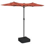 Dubbele Parasol met LED 316cm | Retourdeal 35% Korting, Kantelbaar, Ophalen of Verzenden, Zo goed als nieuw, Stokparasol