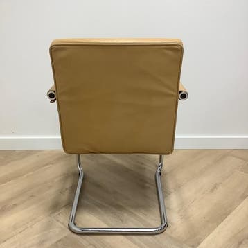 Design Vitra Visasoft vergaderstoelen, bruin leder, Ophalen of Verzenden, Gebruikt, Leer, Eén