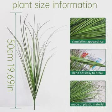 30x Kunstplant 50cm Donkergroen met Rood Puntje - UV-bestend, Verzenden