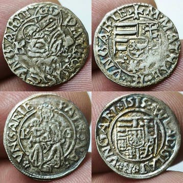 Hongarije. Magnificent Selected 2-Piece Silver Denar Lot:
