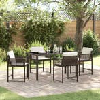 vidaXL Tuin eettafelset 5 pcs Bruin poly rattan, Tuin en Terras, Tuinsets en Loungesets, Verzenden, Nieuw, Rotan, 5 zitplaatsen