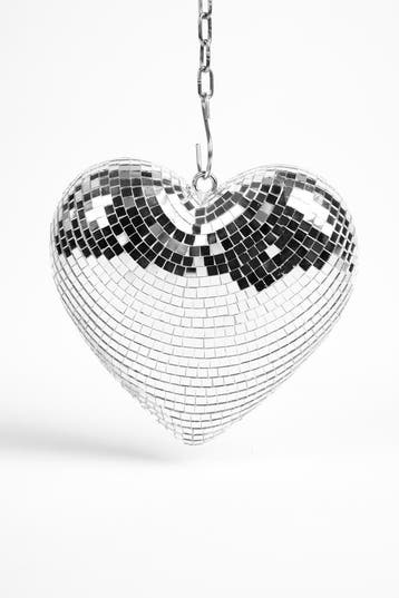 KIMU® Hart 17 cm Spiegeltjes Zilver Hartje Liefde Raamhanger, Ophalen of Verzenden, Nieuw, Feestartikel, Carnaval