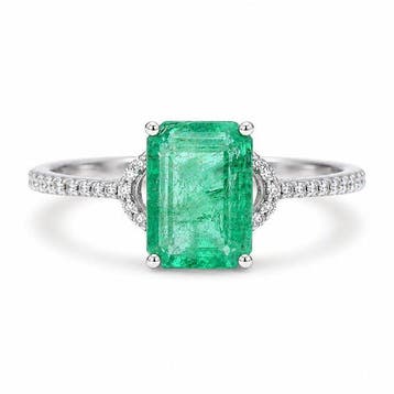 Zonder minimumprijs - Ring Platina - 2.06ct. tw. Smaragd -, Nieuw