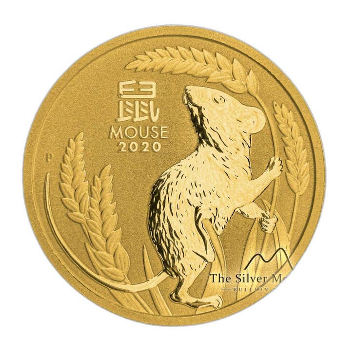 Gouden Lunar munt Year of the Mouse 2020 1 troy ounce, Postzegels en Munten, Edelmetalen en Baren, Verzenden