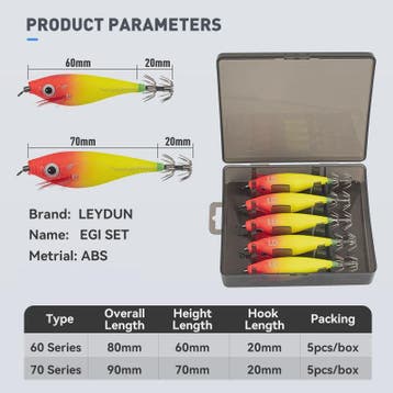 LEYDUN Luminous Vis Lokaas Set - 5 Stuks Houten Garnalen Kun, Verzenden, Nieuw
