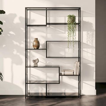 *WOONWINKEL* Kare Design Loft Hoog Wandrek Staal Met Glas, Verzenden, Nieuw