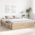 vidaXL Bedframe sonoma eikenkleurig 180x200 cm Super King, Eenpersoons, Bruin, Verzenden, Nieuw
