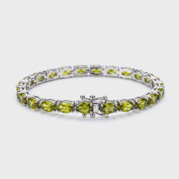 Peridot Tennisarmband Zilverkleurig - August Geboortesteen -, Verzenden, Nieuw