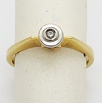 Ring - 18 karaat Geel goud - 0.06ct. tw. Diamant, Nieuw