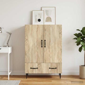 vidaXL Dressoir met lade Sonoma Eiken 66 x 34,5 x 95 cm, Verzenden, Nieuw, Overige houtsoorten, Minder dan 50 cm