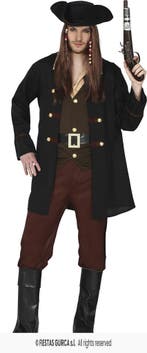 Piraat Kostuum Heren Morgan Black, Kleding | Heren, Carnavalskleding en Feestkleding, Ophalen of Verzenden, Nieuw