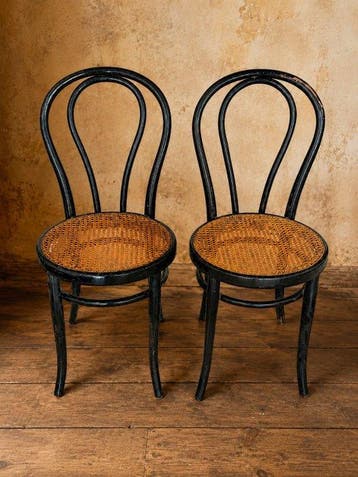 Thonet - Michael Thonet - Stoel (2) - Hout, Vienna-stro -